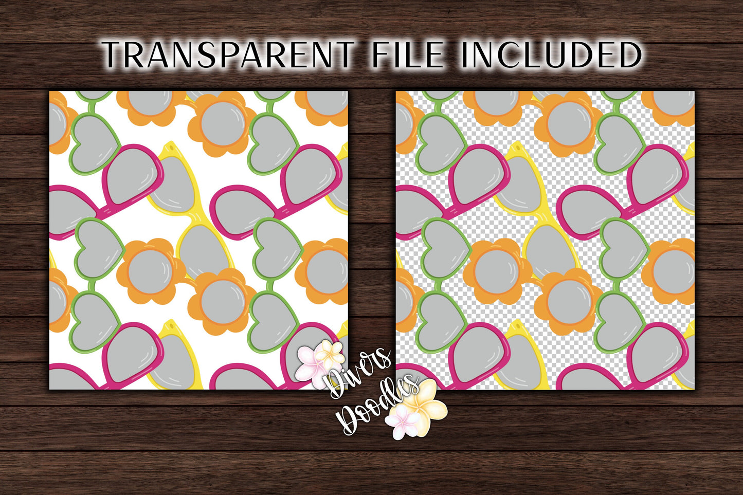 Sunglasses Seamless File, Summer Digital Paper, Summer Seamless Pattern, Collage Seamless File, Retro Background Digital, Summer Vibes